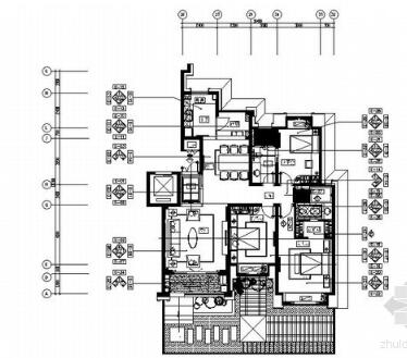 山东精装样板房三居室I户型室内装修图