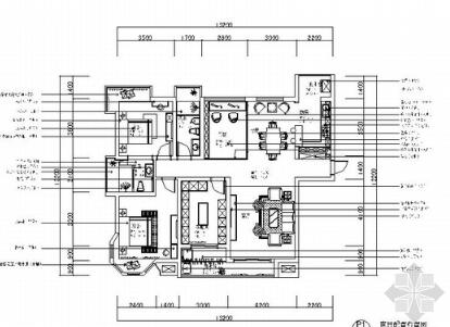 江苏某简约温馨三居室装修施工图（有效果）