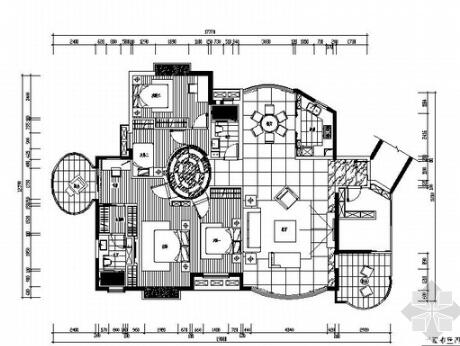 深圳生态小区现代风风格四居室装修施工图（有效果图）