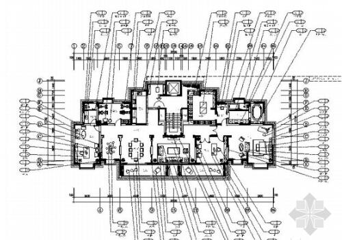 西安核心地段新中式风格风格四居室装修施工图