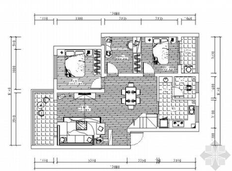 长沙雅致欧式美式风格两居室样板房装修图（有实景图）