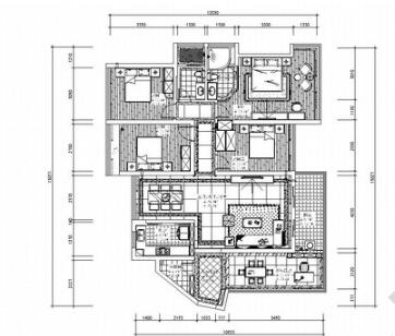 东莞国际宜居城市规划设计高档住宅小区四居室装修图