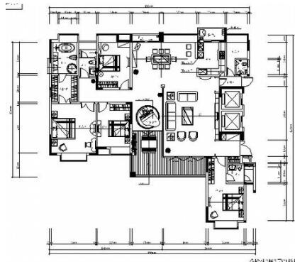 东莞现代风四居精致样板房施工图（有实景）