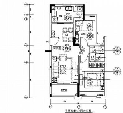 广东佛山某高档小区B2户型二居室装修图