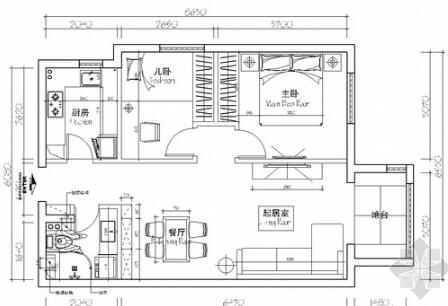 北京交通便利成熟配套商圈小区现代风风格一居室装修图（