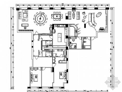 北京典雅新中式风格风格两居室样板间装修施工图（有效果）