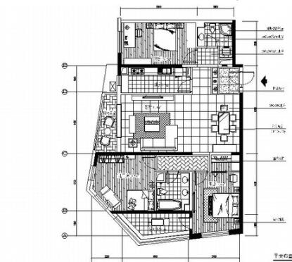 北京朝阳区温馨现代风三居室样板间装修施工图（有效果）