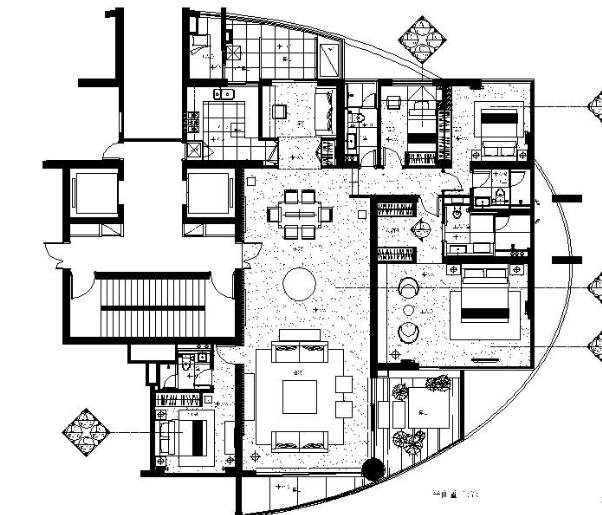 现代风经典样板房四室两厅施工图（有实景）