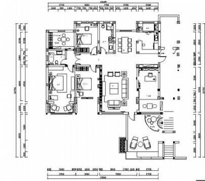 河北高档现代风轻古典园林风格商业别墅室内装修施工图（有效果图