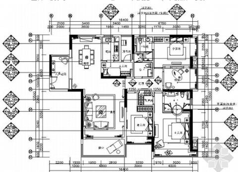 深圳富丽堂皇欧式美式样板间装修施工图（有效果图）