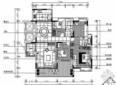 150㎡简欧四居样板房施工图（有效果）