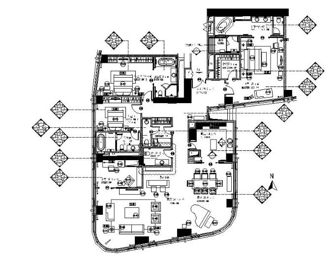 北京现代风简约住宅3居室样板间室内设计施工图