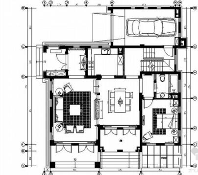 江苏高档欧式美式古典风格两层商业别墅样板房室内装修施工图