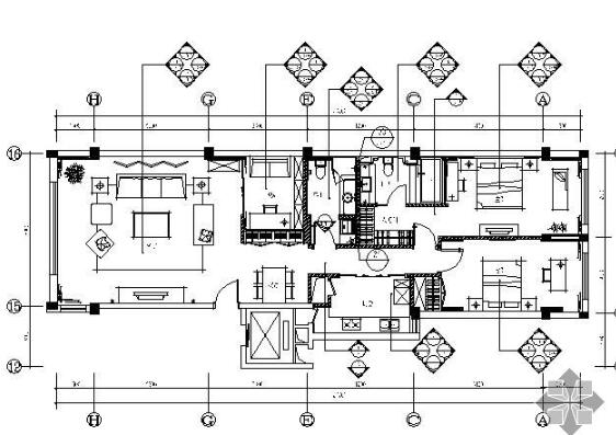 北京125㎡简约现代风风格三居室样板房施工图（有实景）