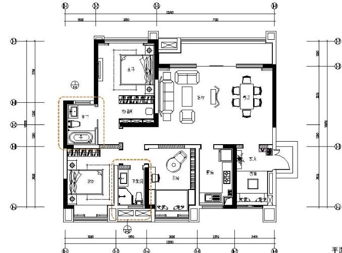 重庆色彩明亮温馨简约住宅室内设计施工图（有效果图）