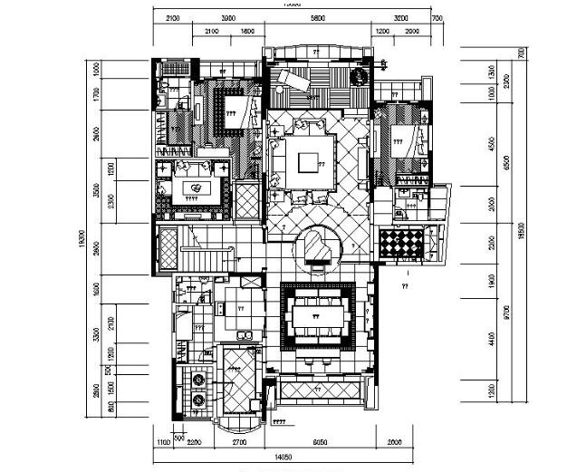 北京高档小区精品奢华复式住宅室内施工图