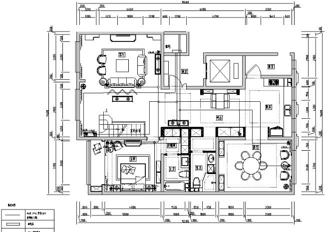 内蒙古新中式风格风格样板间设计施工图（附效果图）