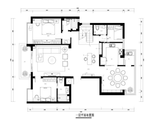 连江复式楼室内装修设计完整施工图及效果图