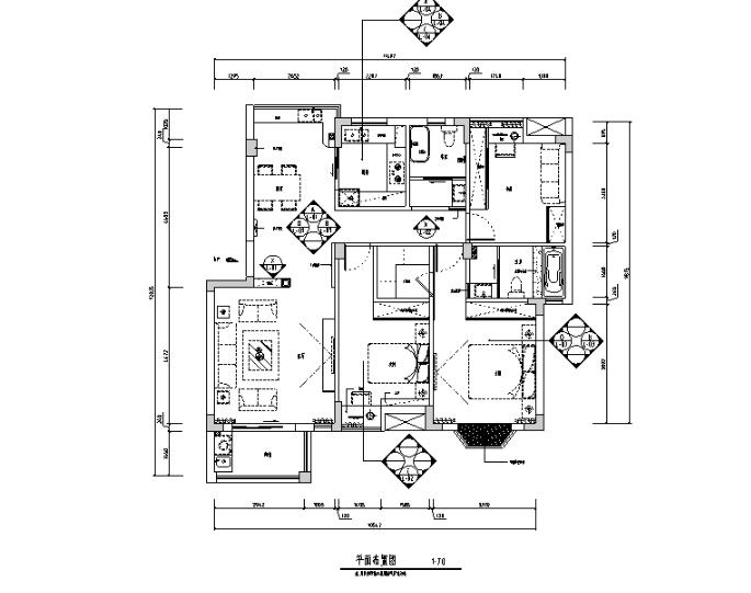 江西混搭风格三居室住宅设计施工图（附效果图+软装配