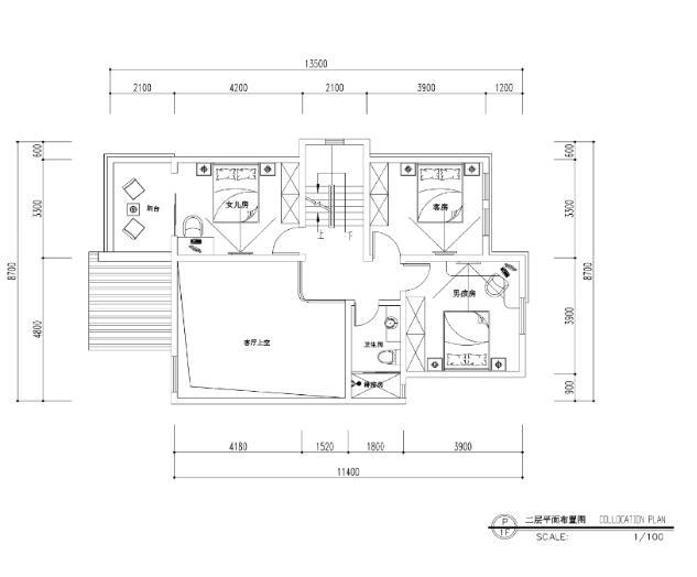 福建欧式美式风格罗生住宅室内设计施工图