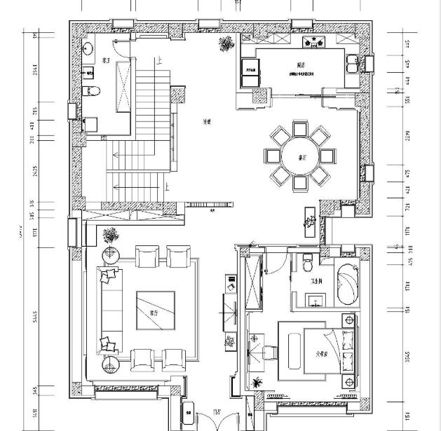 新中式风格三层独栋商业别墅施工图设计（附效果图）