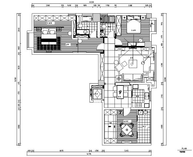 奥山世纪梦想建筑景观三居室住宅设计施工图（附效果图）