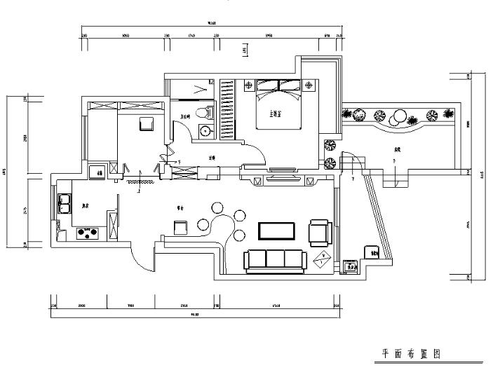 江苏常熟城市规划设计花园三居室住宅设计施工图（附效果图）