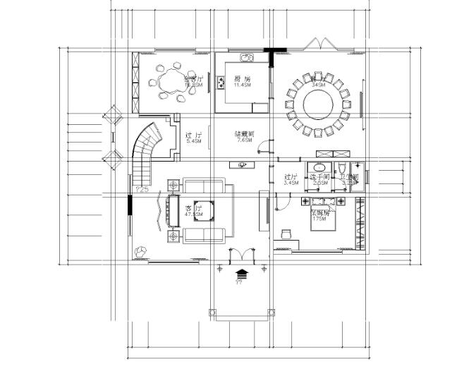 广东新中式风格风格高档三层商业别墅装饰施工图及效果图