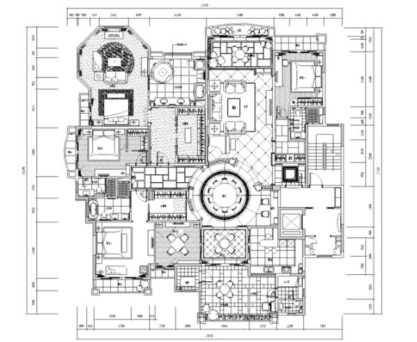 北京某住宅F户型样板间室内装修施工图