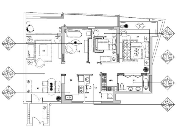 海南西班牙风格样板间室内装饰施工图（附效果图）