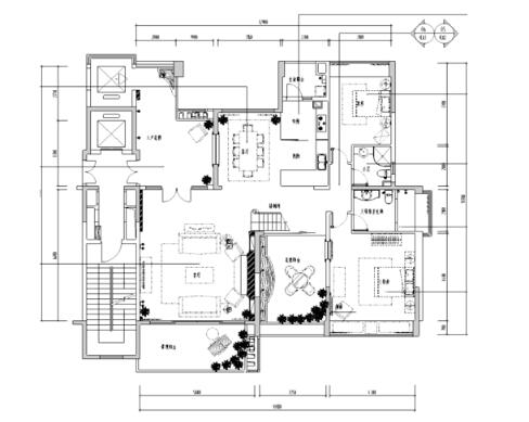 广东东莞幸福花苑一期2栋A1b样板房施工图