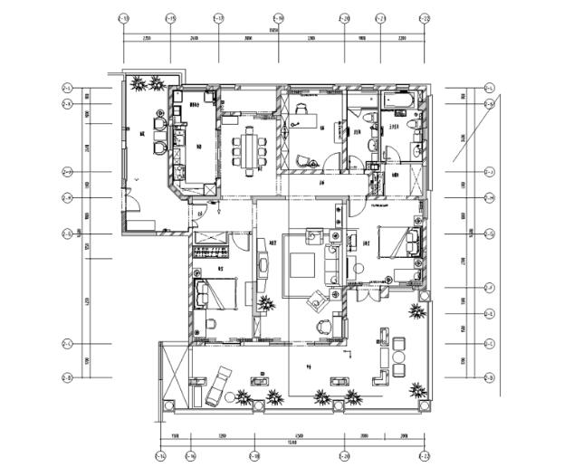 广东深圳都市花园七期C-1样板房施工图