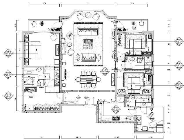 江苏温州香榭丽花园住宅装修施工图