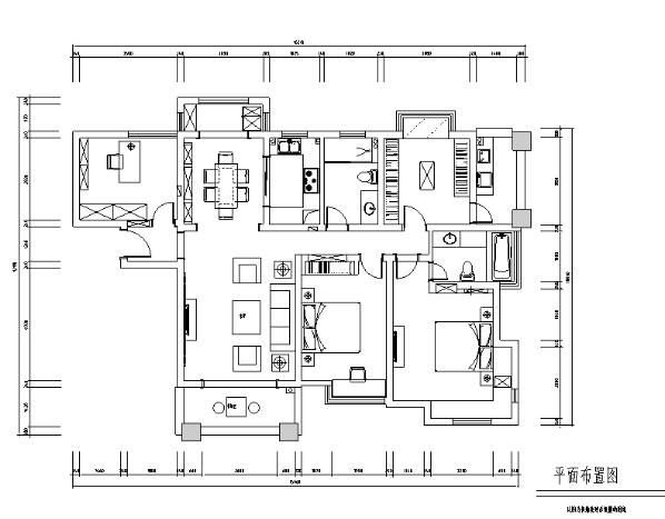 美式风格风格中南世纪城三居室住宅设计施工图（附效果图）