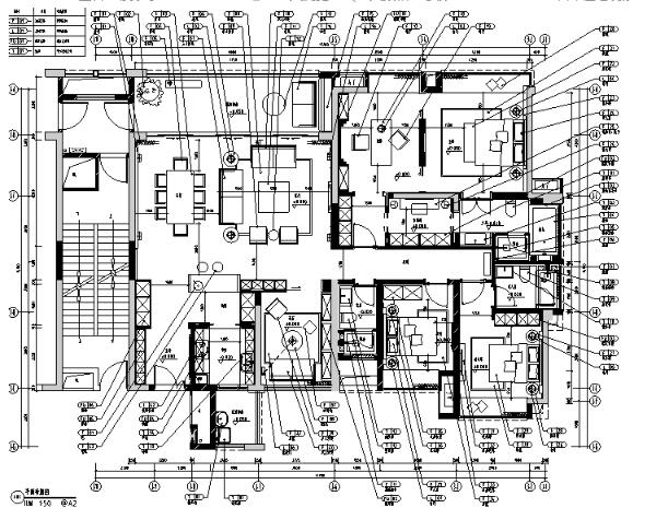 鼎峰源著三期3-A样板房设计施工图（附效果图）