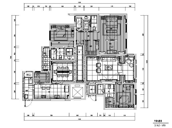 陕西200平米风景御园样板房设计施工图（附效果图）