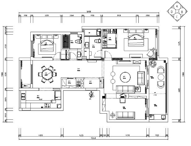 御河湾140平米现代风简约住宅设计施工图（附效果图+3D模型