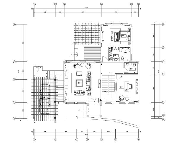 广东托斯卡纳风格商业别墅室内施工图设计（包有CAD+JPG）