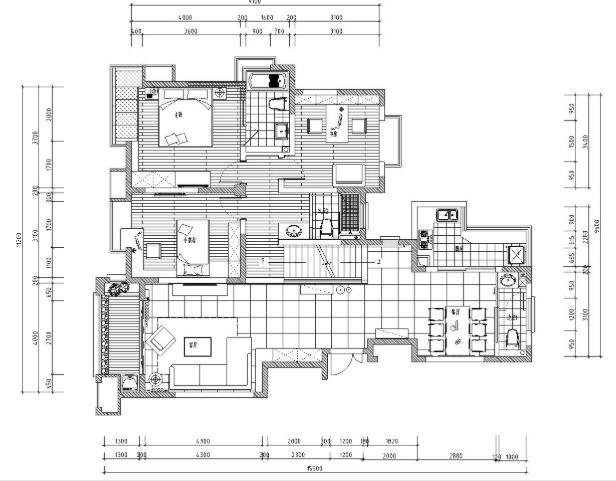 安徽安庆香水百合室内施工图设计（CAD+施工图）