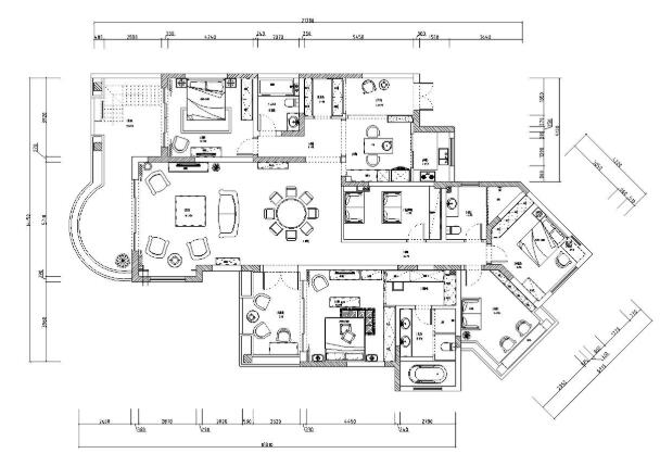 东郊半岛欧式美式家居施工图设计（附实景图）