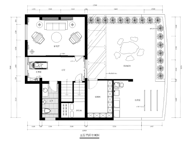 福州品川-长乐三居室商业别墅样板房室内装修CAD施工图+效