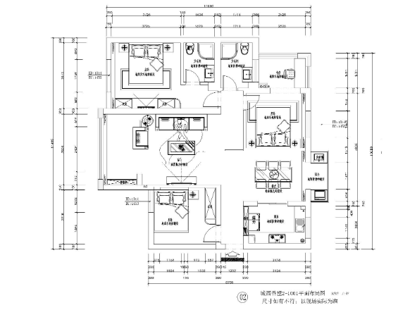 浙江城西香墅2-1套房样板房丨全套施工图