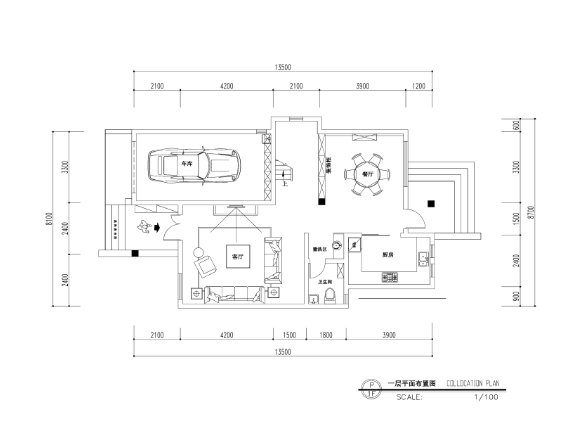 欧式美式风格三层三居室住宅装修施工图+效果图