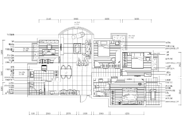 现代风风格三室二厅装修工程施工图+效果图