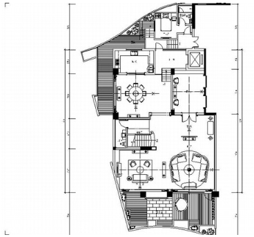 深圳中式混搭风三层商业别墅室内装修施工图（有实景）