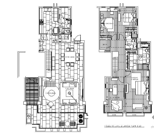 香港简约高贵格调复式施工图（有实景）