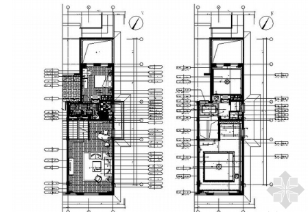 福建现代风简约风格两层小商业别墅装修室内设计施工图（有方