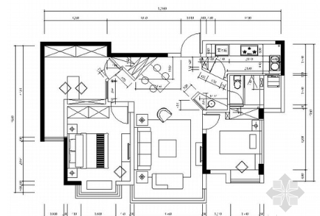 苏州88平现代风奢华三居室样板间CAD装修施工图（有高清