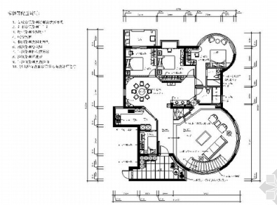 新中式风格一层豪庭室内施工图（有效果图）