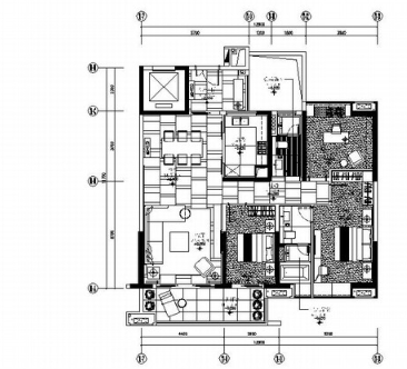 广州130平米创意样板间室内施工图